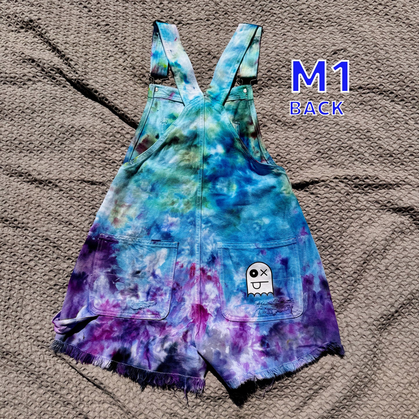 Women's Tie-Dye Overall Short Distressed Medium (1)