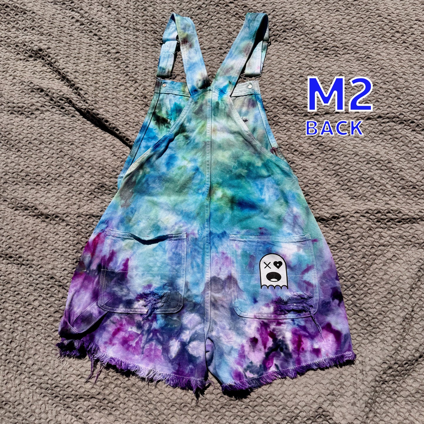 Women's Tie-Dye Overall Short Distressed Medium (2)